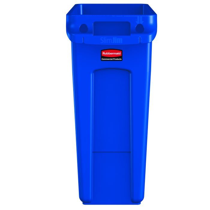 Rubbermaid Slim Jim Afvalcontainer Met Luchtsleuven 60 Liter Blauw (VB227901)
