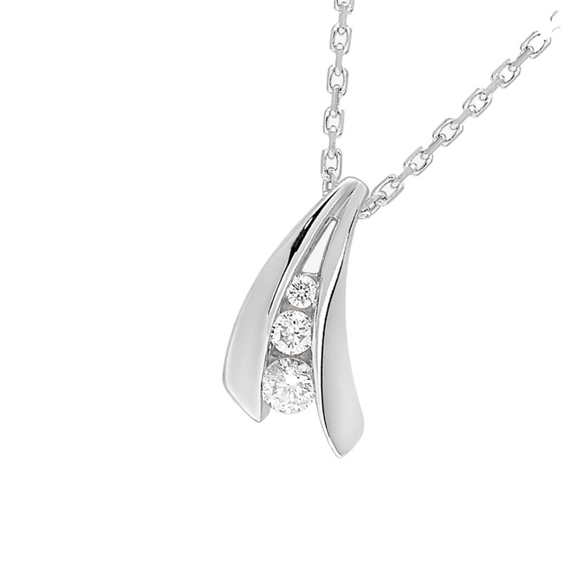 Collier Femme - Or 18 Carats - Diamant 0,08 Carats - Longueur : 42 cm