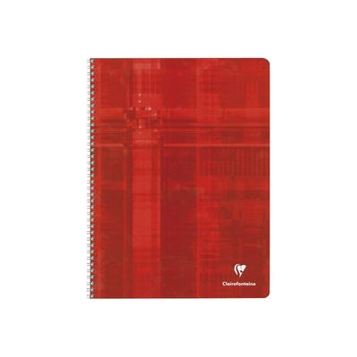 Clairefontaine - Cahier à spirale 24 x 32 cm - 100 pages - grands carreaux (Seyes) - disponible dans différentes couleurs