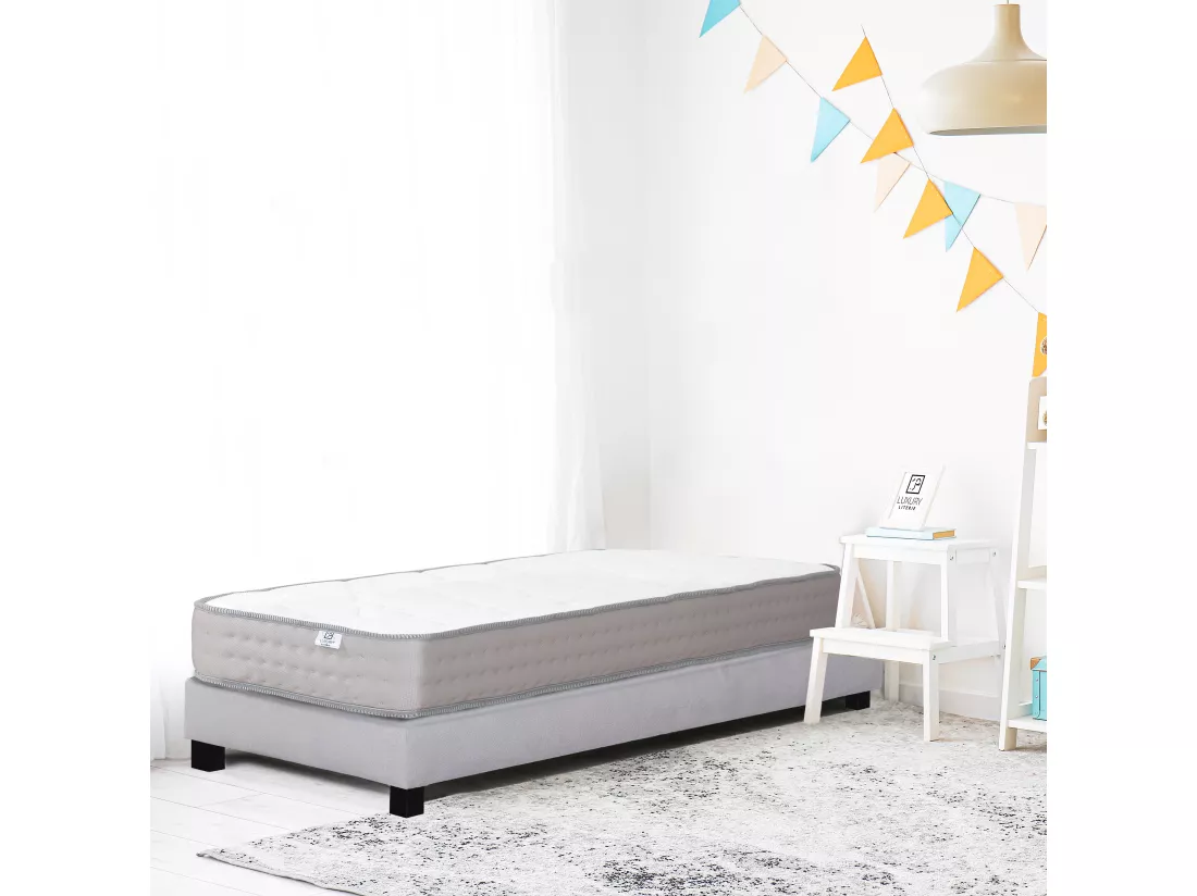 Ensemble Matelas 90x190 cm, Zen, 20 cm + sommier gris