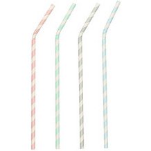 Paille en papier 'Stripes', couleurs assorties