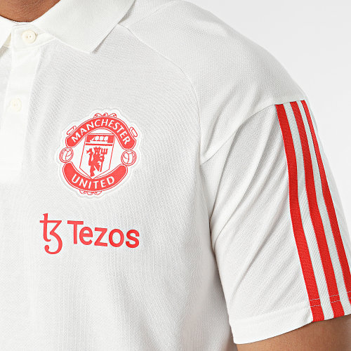 Polo Manches Courtes A bandes Manchester United IM0521 Blanc