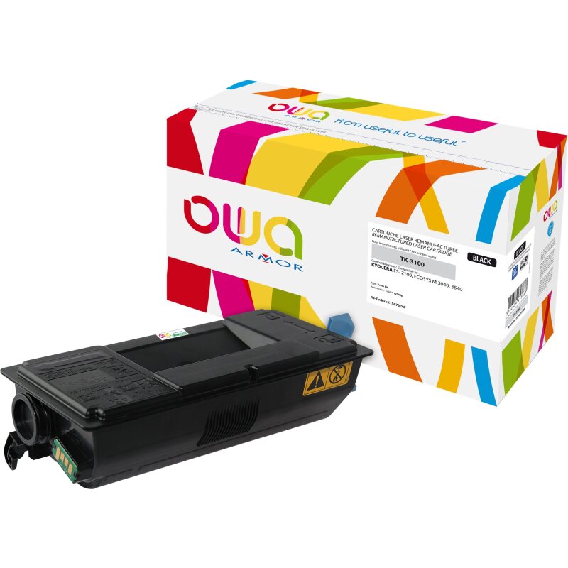 Toner remanufacturé OWA - standard - Noir - pour KYOCERA TK-3100