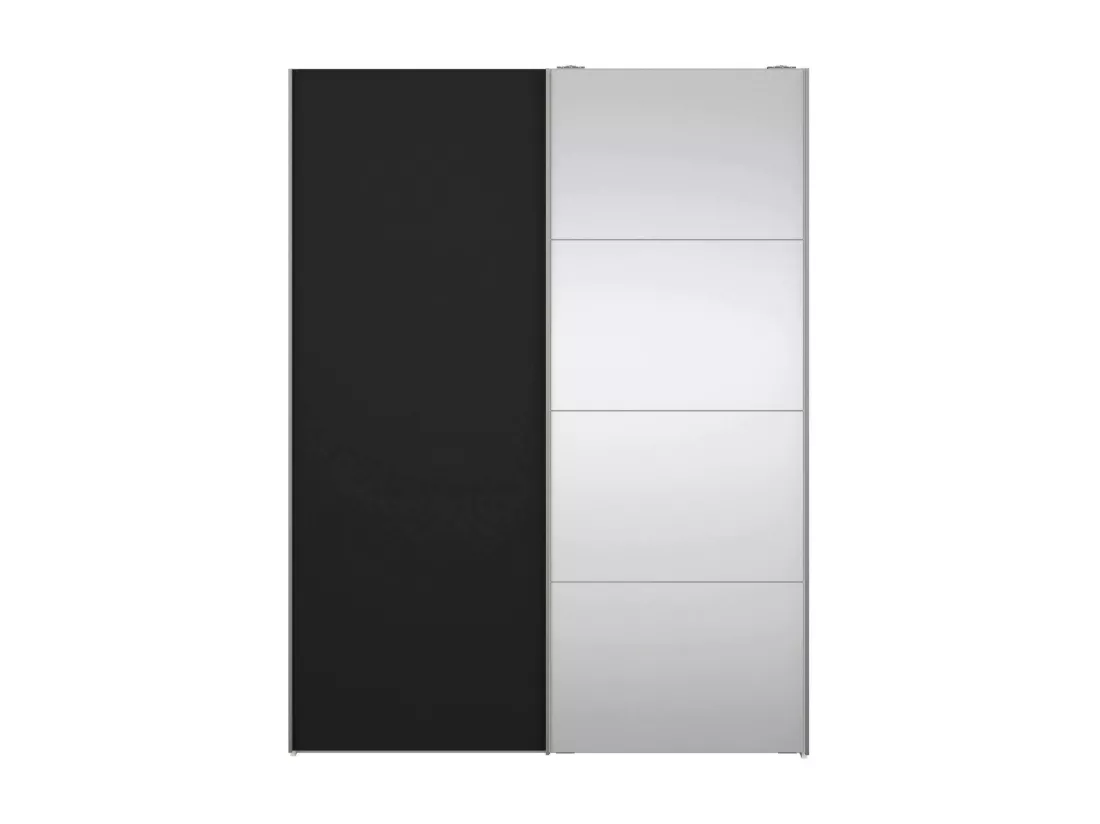 Garde-robe 2 portes Dspur, Meubles de chambre, Penderie de plain-pied, Placard à vêtements, 150x61 h200 cm, Blanc et Noir