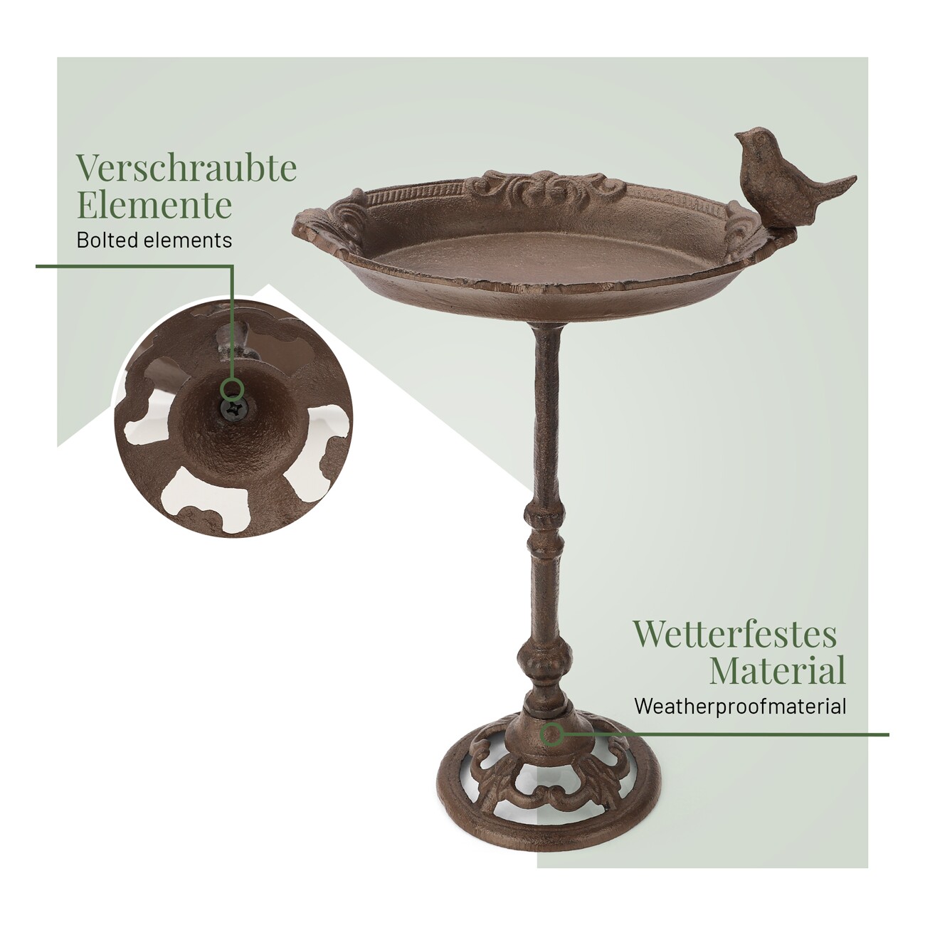 WILDLIFE HOME Vogeltränke stehend mit Ornamenten
