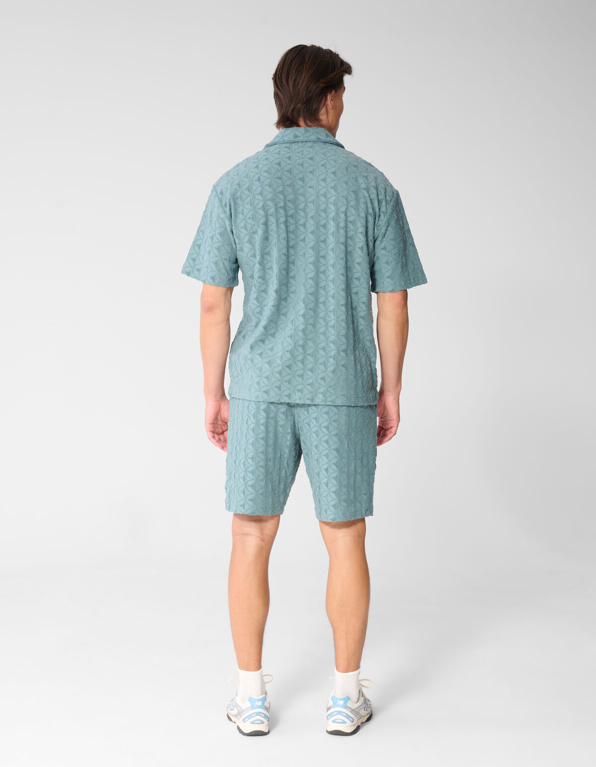 Logo Towelling Overhemd Turquoise