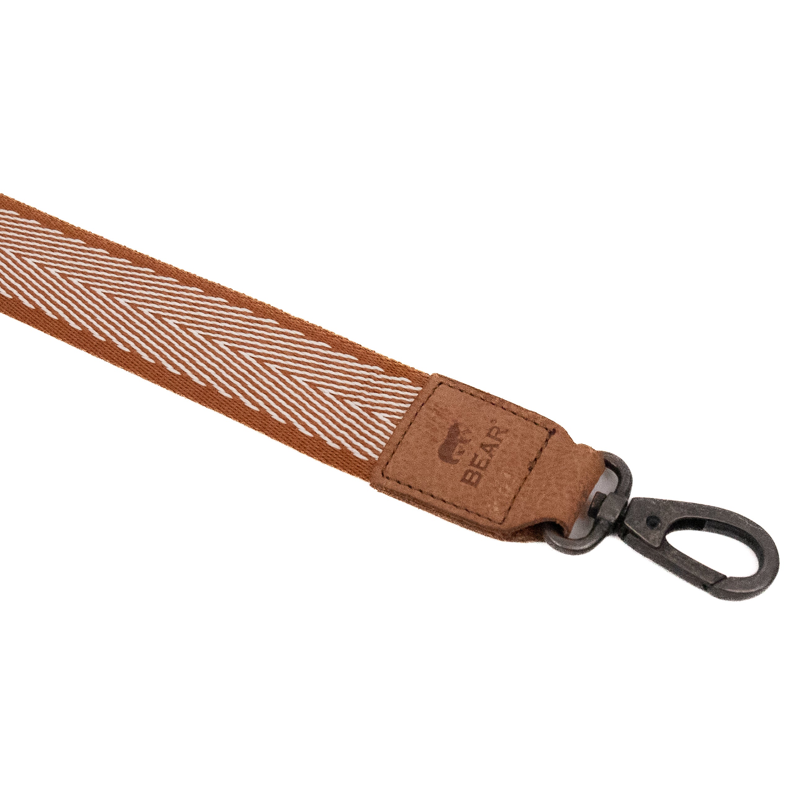 Bag strap 'Arrow' cognac/wit Cognac