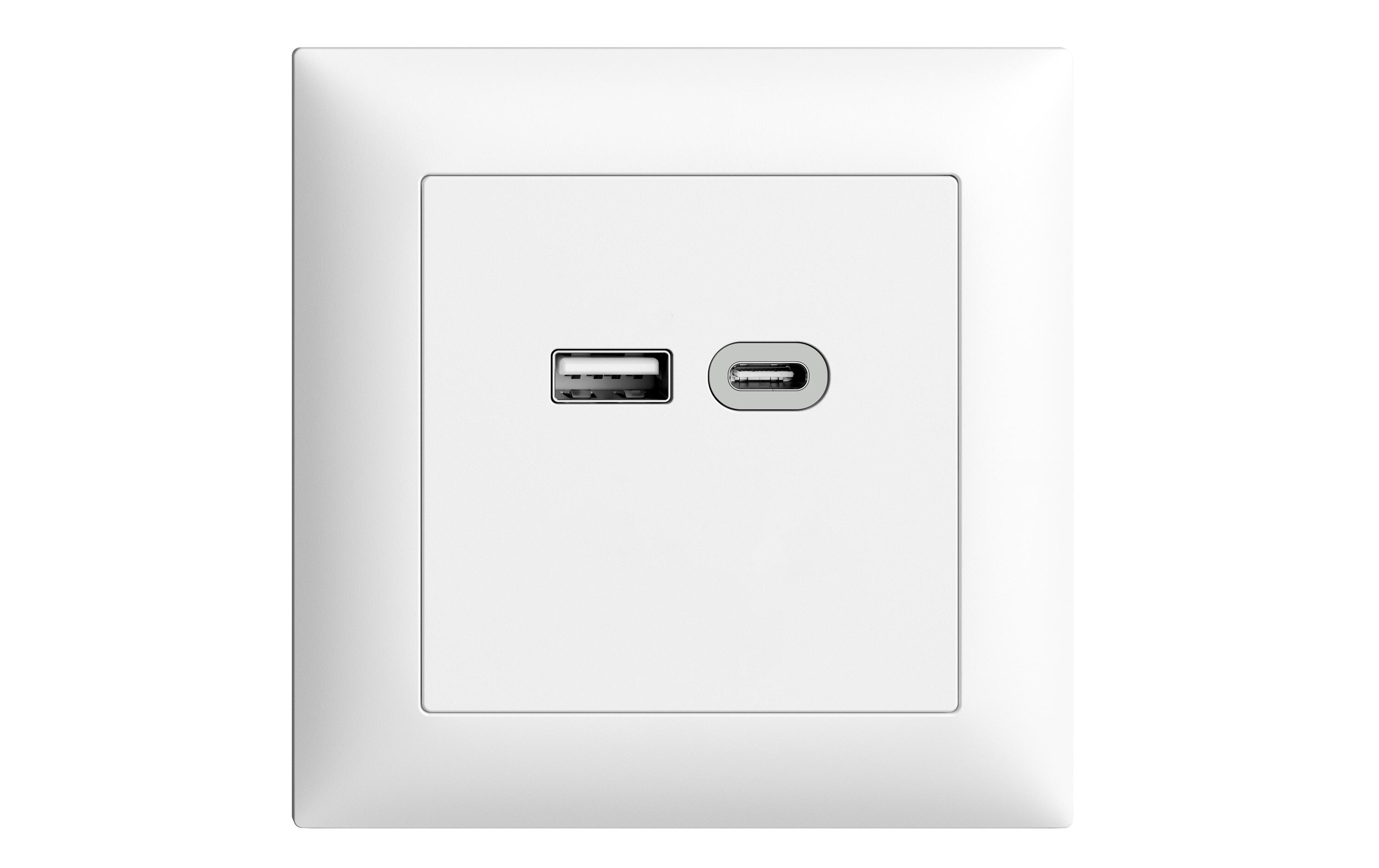 USB-Ladesteckdose USB A+C, 18 W, UP<br>Feller EDIZIOdue UP USB Ladesteckdose