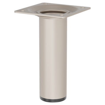 Duraline meubelpoot rond zand / beige staal Ø3x10 cm