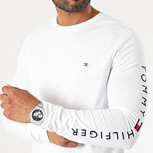 Lot De 2 Tee Shirts Manches Longues Tommy Logo 9096 Blanc Noir