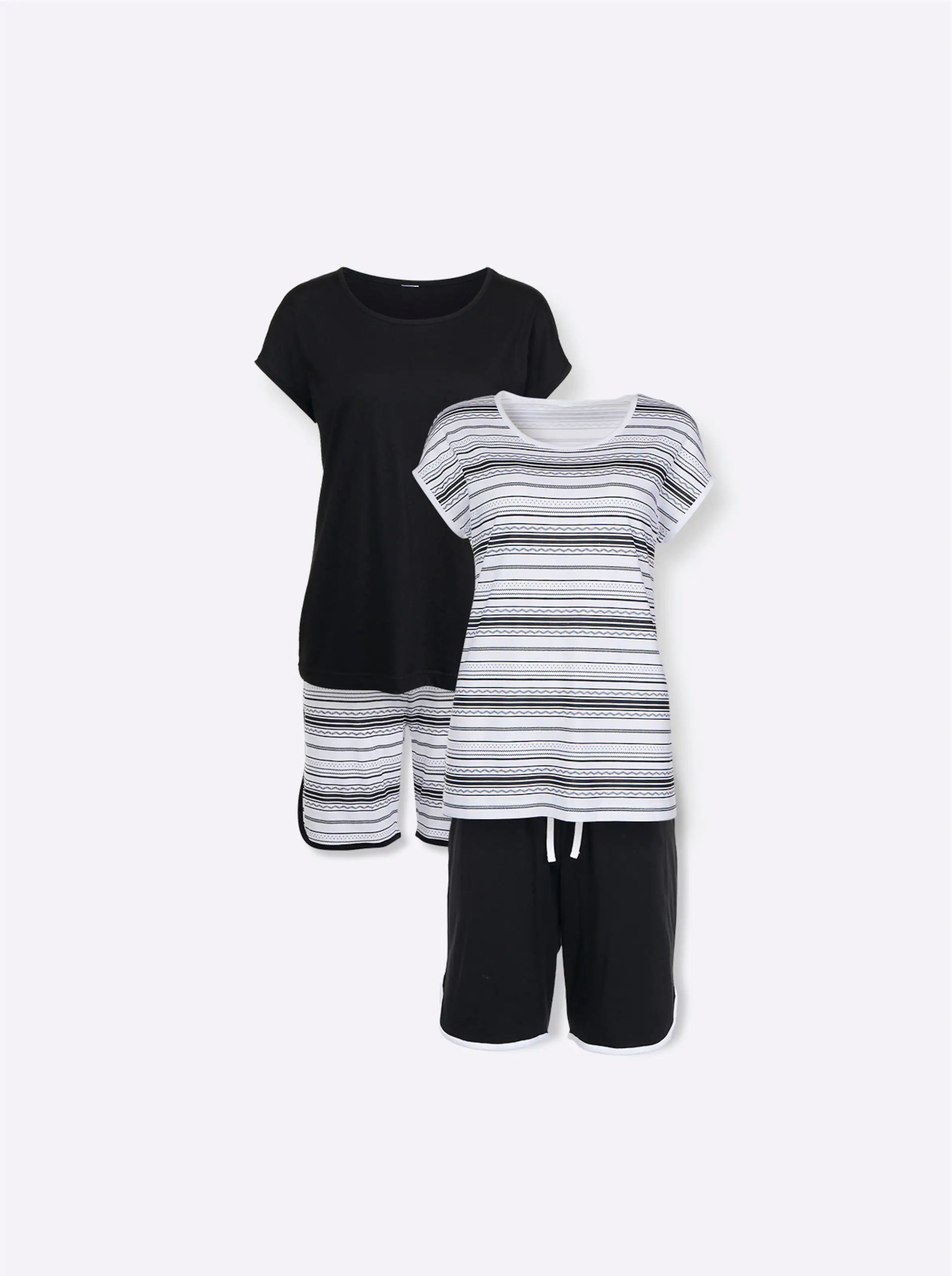 wäschepur Shortys in schwarz + weiß