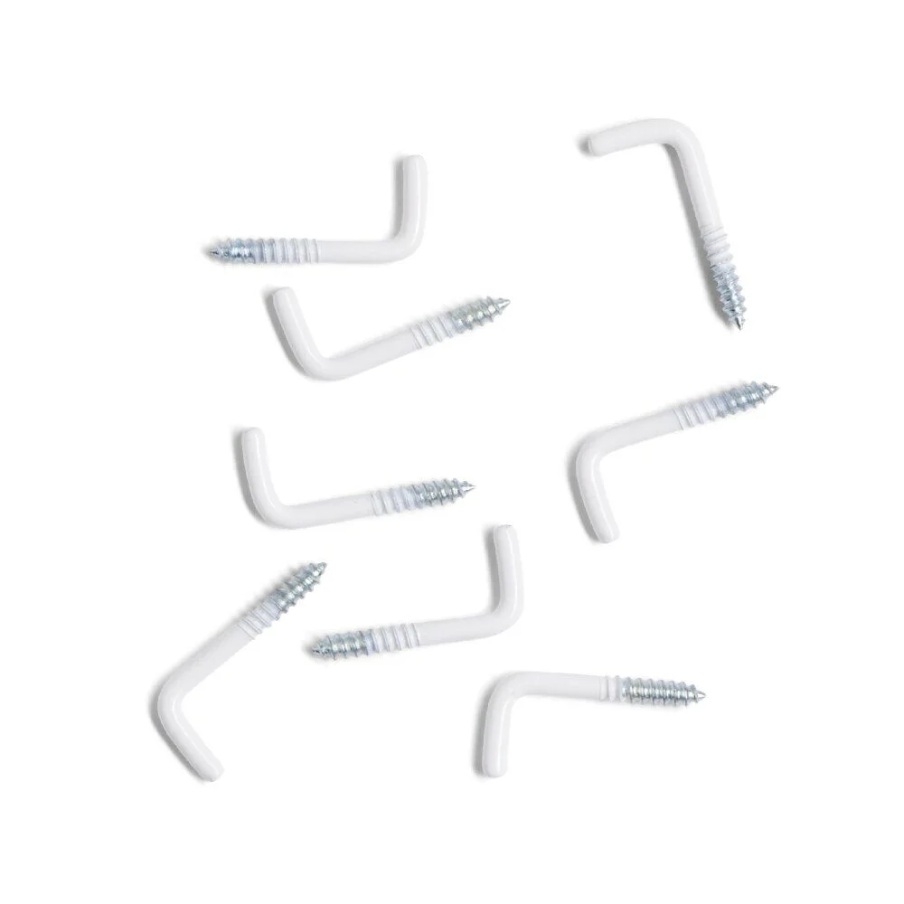 Lot de 8 gonds à vis blanc 2,5x25mm
