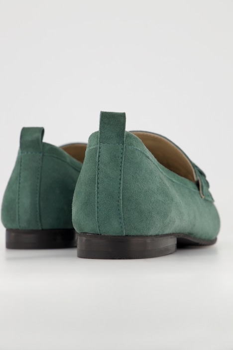 Leder-Loafer, Flechtriemen, Wechselfußbett, Weite H