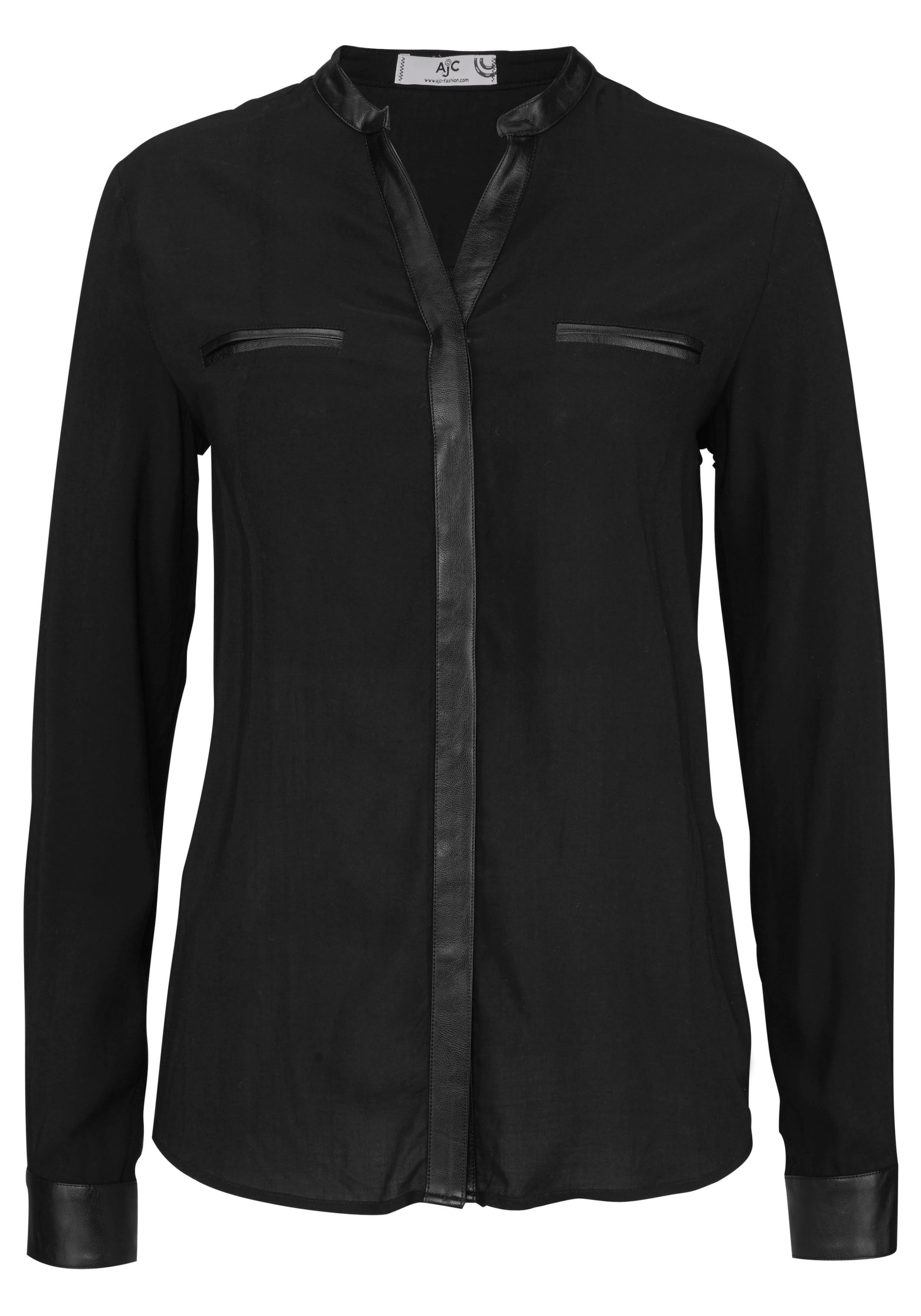 AJC Hemdbluse , mit Details aus Lederimitat