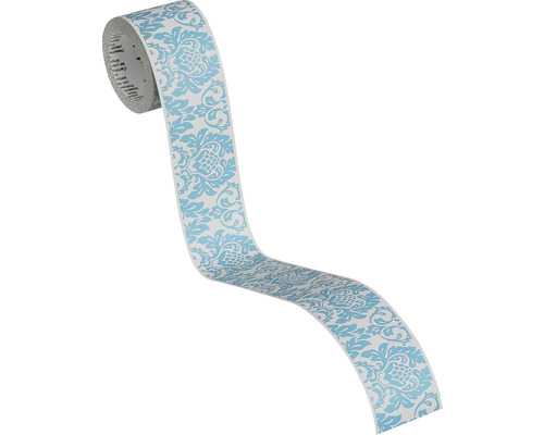 Rand 30389-1 Alleen Randen 9 zelfklevende ornamenten grijs turquoise 5 m x 5 cm
