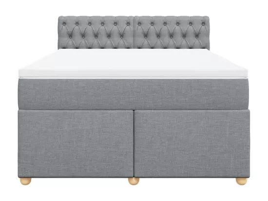 Sommier à lattes de lit avec matelas Gris clair 140x190cm Tissu