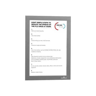 Durable Duraframe - Cadre d'affichage adhésif repositionnable - A5 - argent