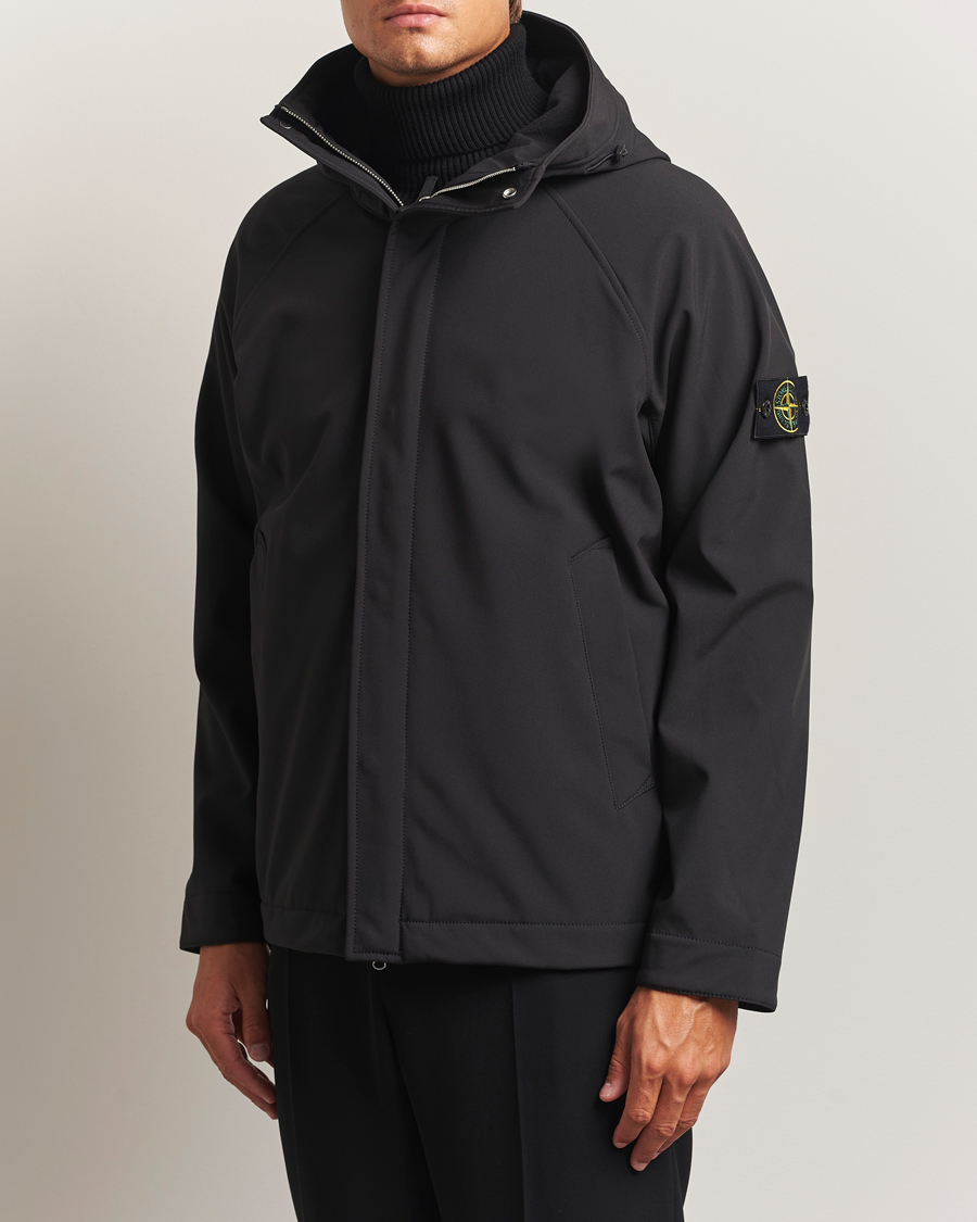 Stone Island Soft Shell Lined Short Parka Black