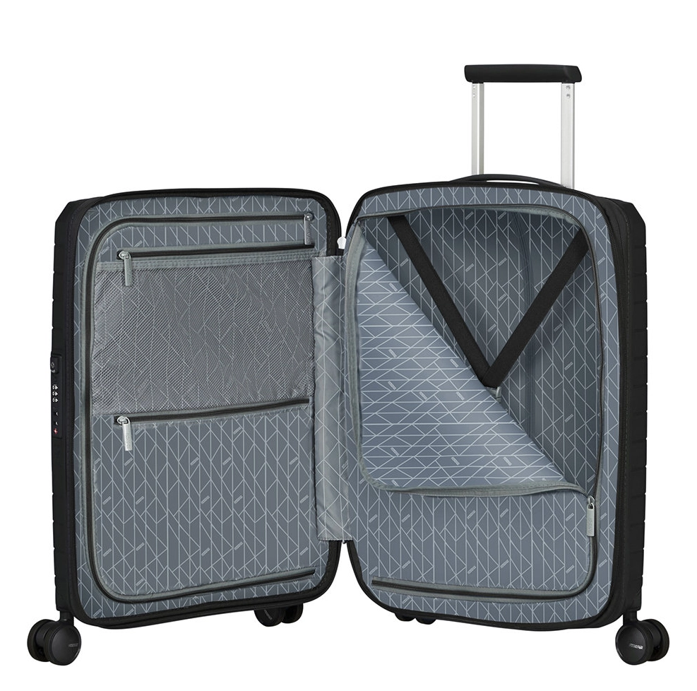 American Tourister Fastforward Spinner 55 EXP Flash Black