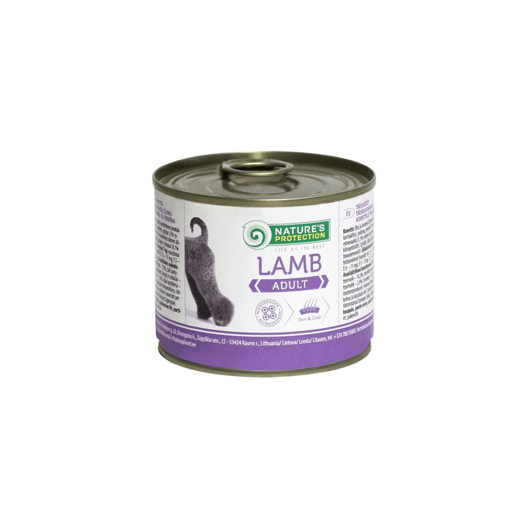 Alimento para cães Nature's Protection sabor cordeiro, latas de 6 x 200 g