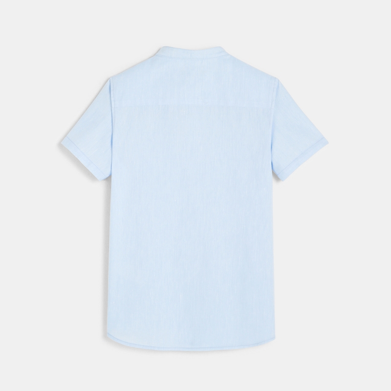 Chemisette col Mao turquoise garçon