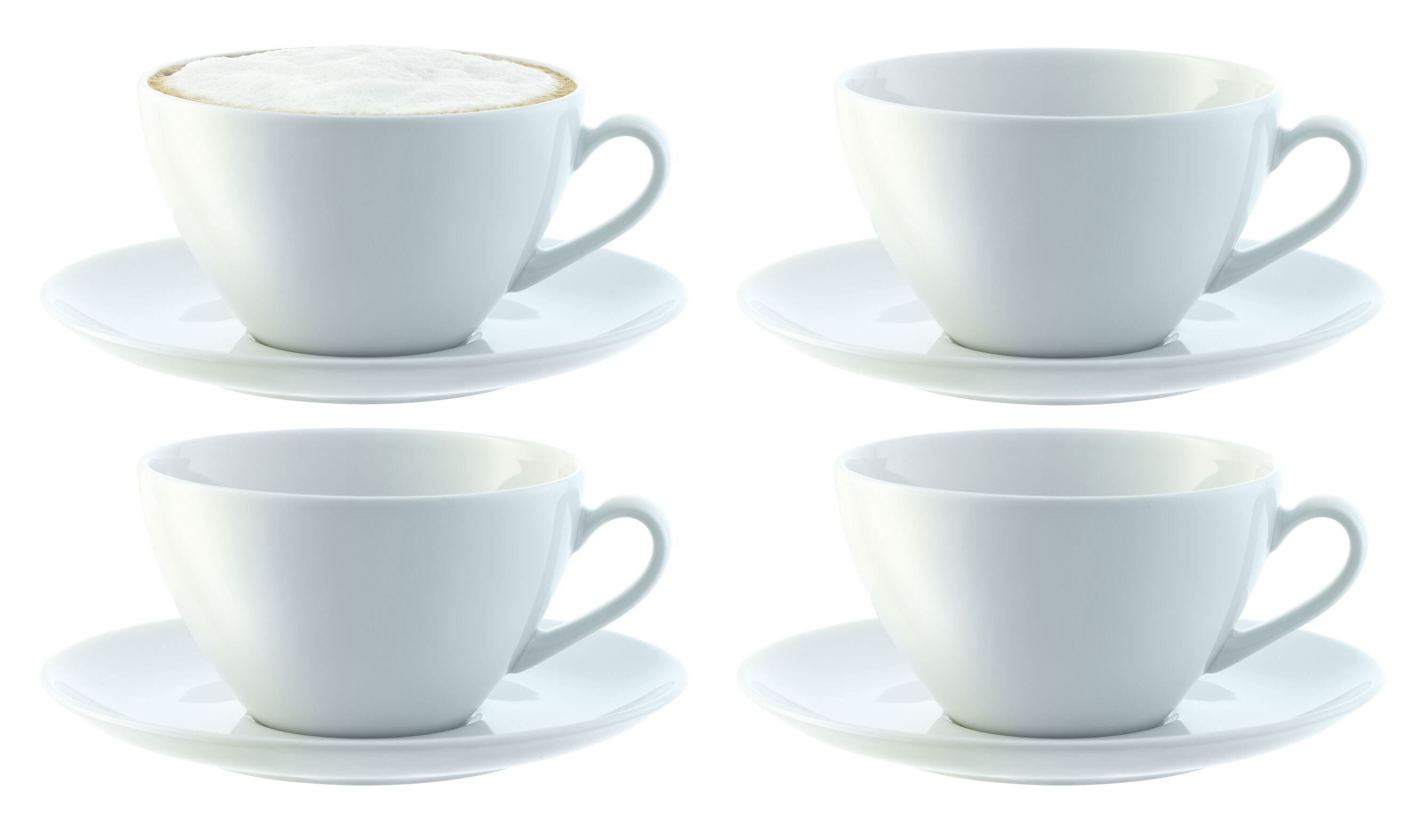 Dine Cappuccinotasse 4er Set 350ml - Weiss / H: 7.0 cm