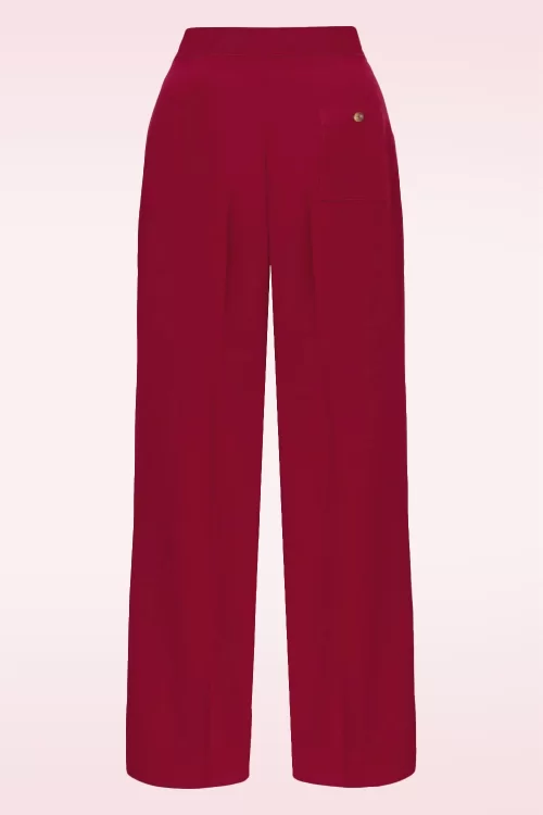 Bunny Ginger wijde pantalon in donkerrood