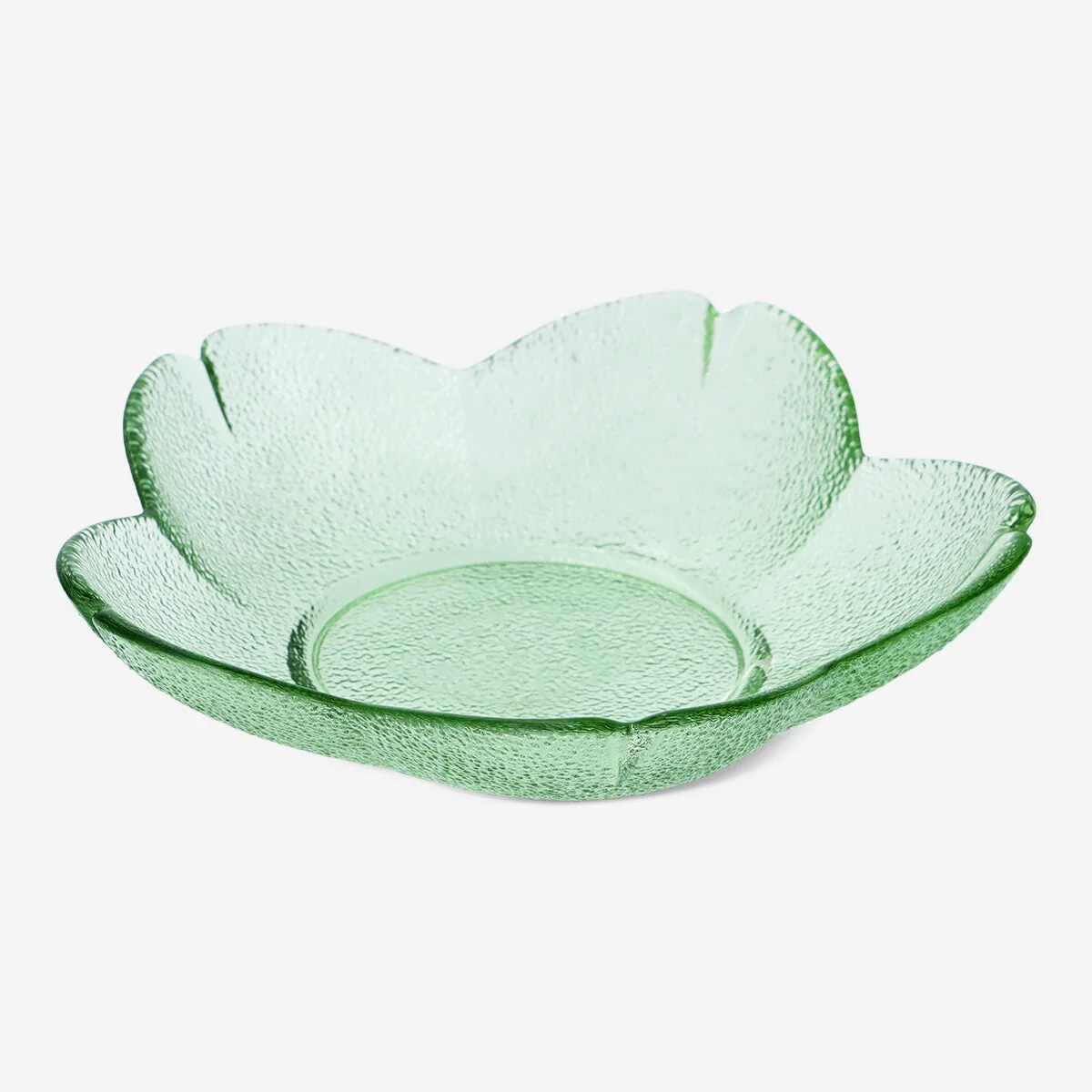 Grøn blomstertallerken - 17 cm