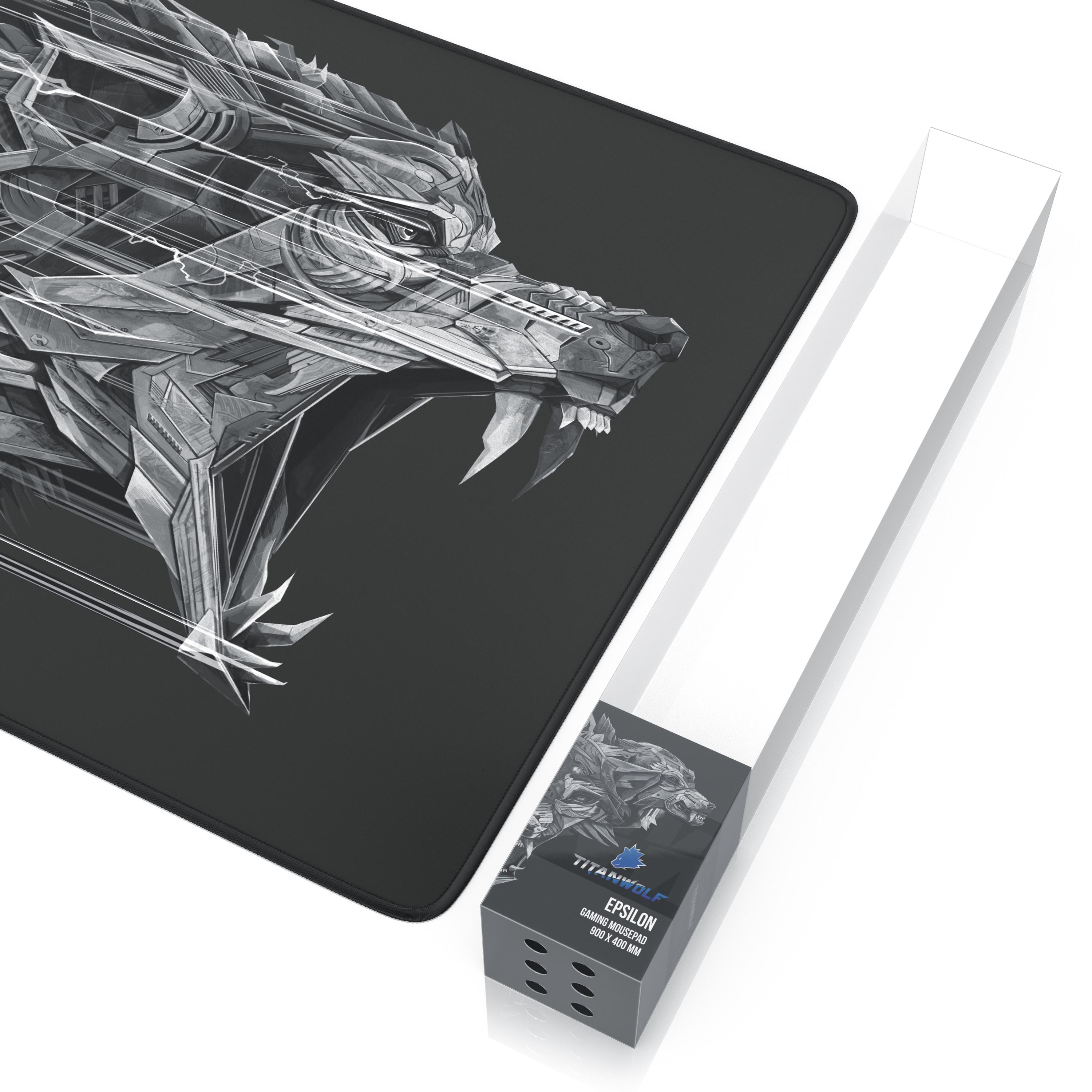 Titanwolf Gaming Mauspad, 900 x 400mm XXL Mousepad, verbessert Präzision & Geschwindigkeit, schwarz