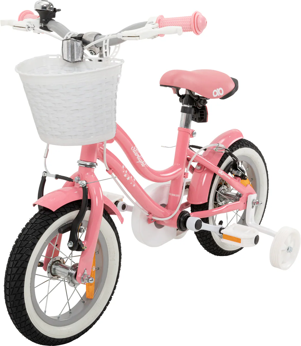Actionbikes Kinderfahrrad Starlight 12 Zoll, Rosa, Stützräder, Fahrradkorb, Klingel, Kettenschutz (Classic)