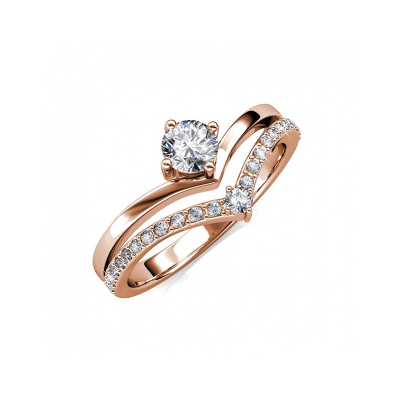 Bague Zinnia - Or Rosé et Cristal