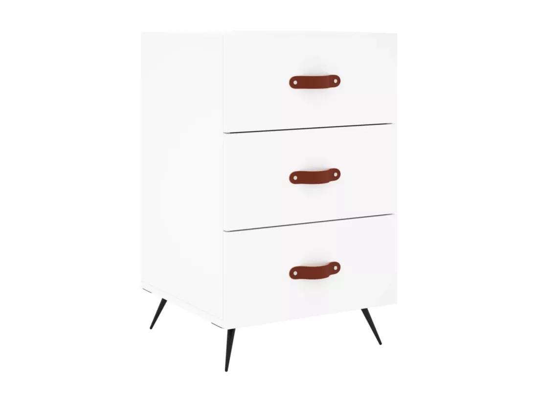 Table de chevet blanc 40x40x66 cm bois d'ingénierie