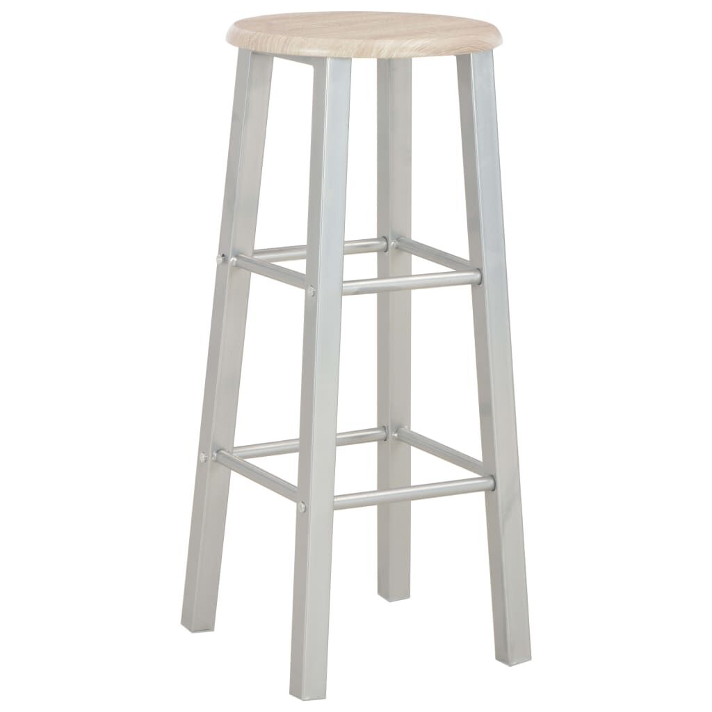 vidaXL 3-delige barset, hout en staal