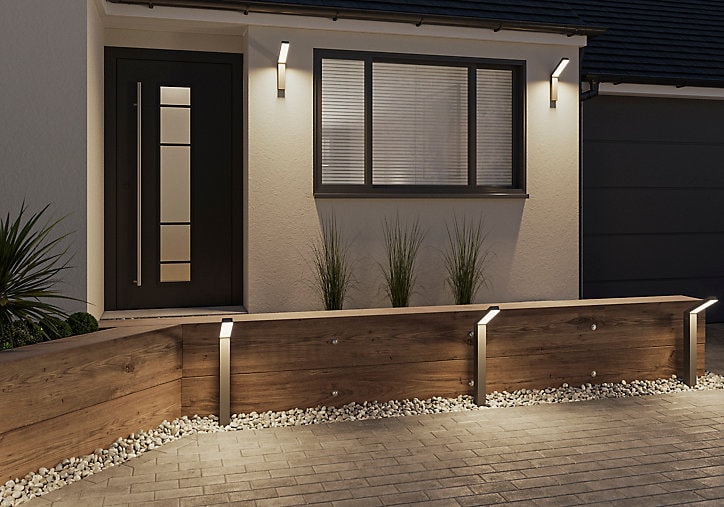 Applique murale Kalari LED intégrée 1200lm 23W IP54 GoodHome gris anthracite