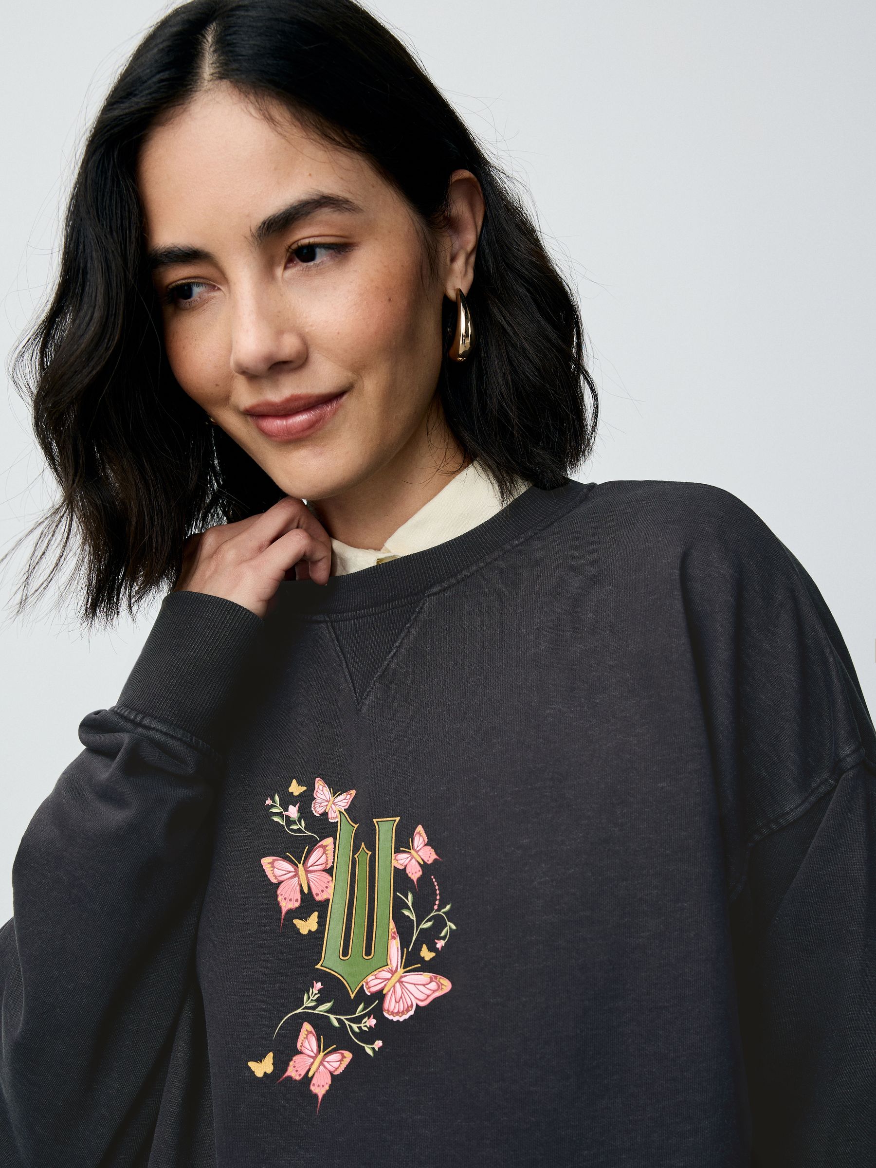 Marineblauw - Official Wicked Licence Graphic Longsleeve Crewneck Sweatshirt