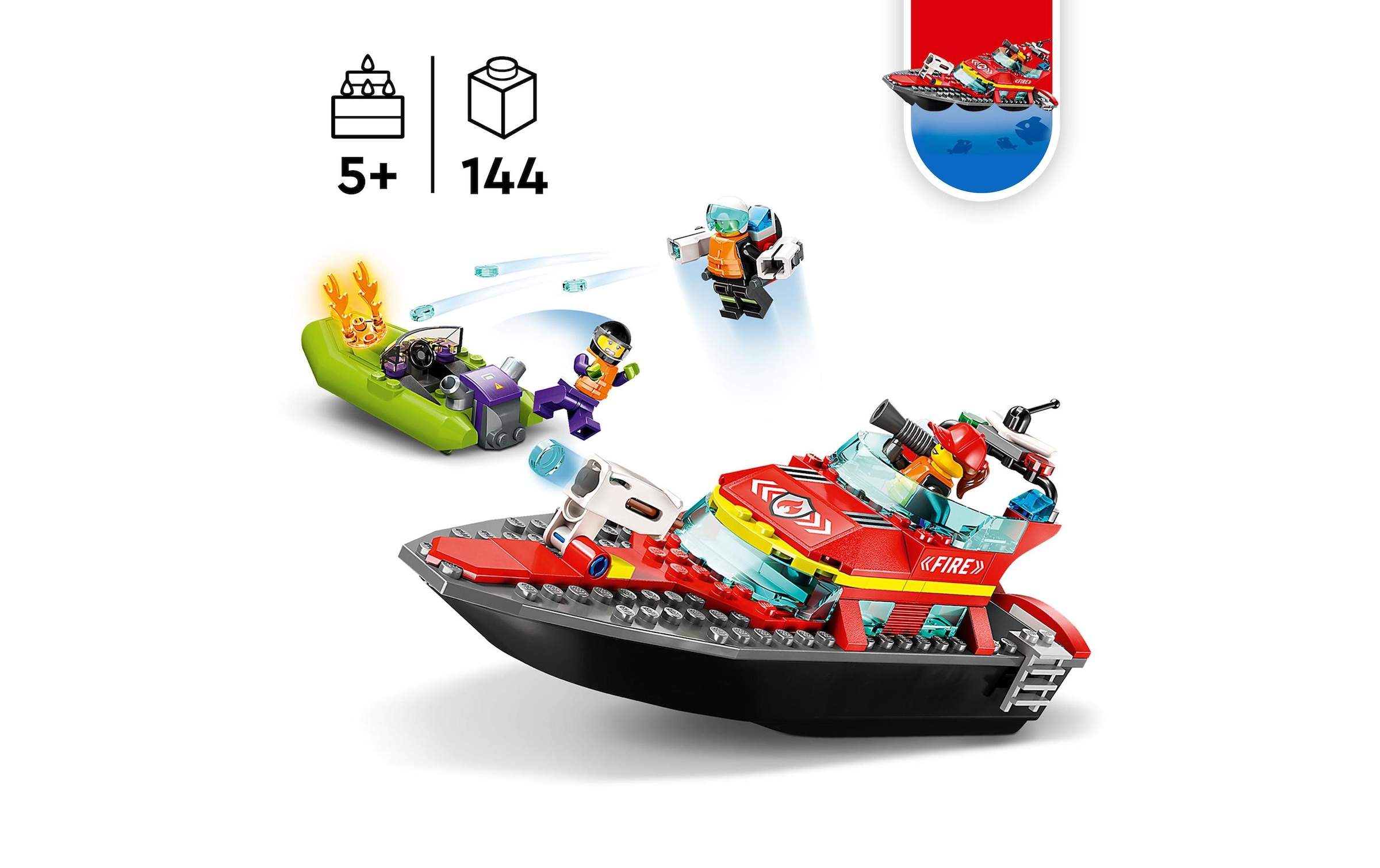LEGO® Konstruktionsspielsteine »Feuerwehrboot«