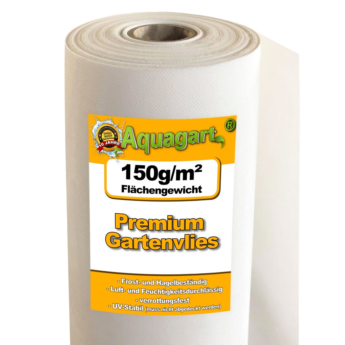 35m² tuinvlies, onkruiddoek, onkruidbarrière, mulchvlies, 150g/m², wit, 2m breed