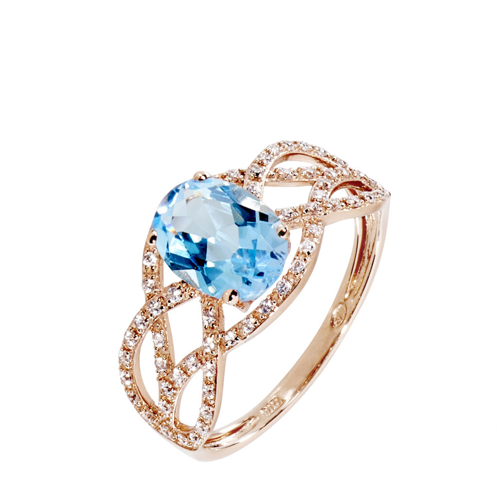 Bague Tina Or Rose Topaze Et Diamant