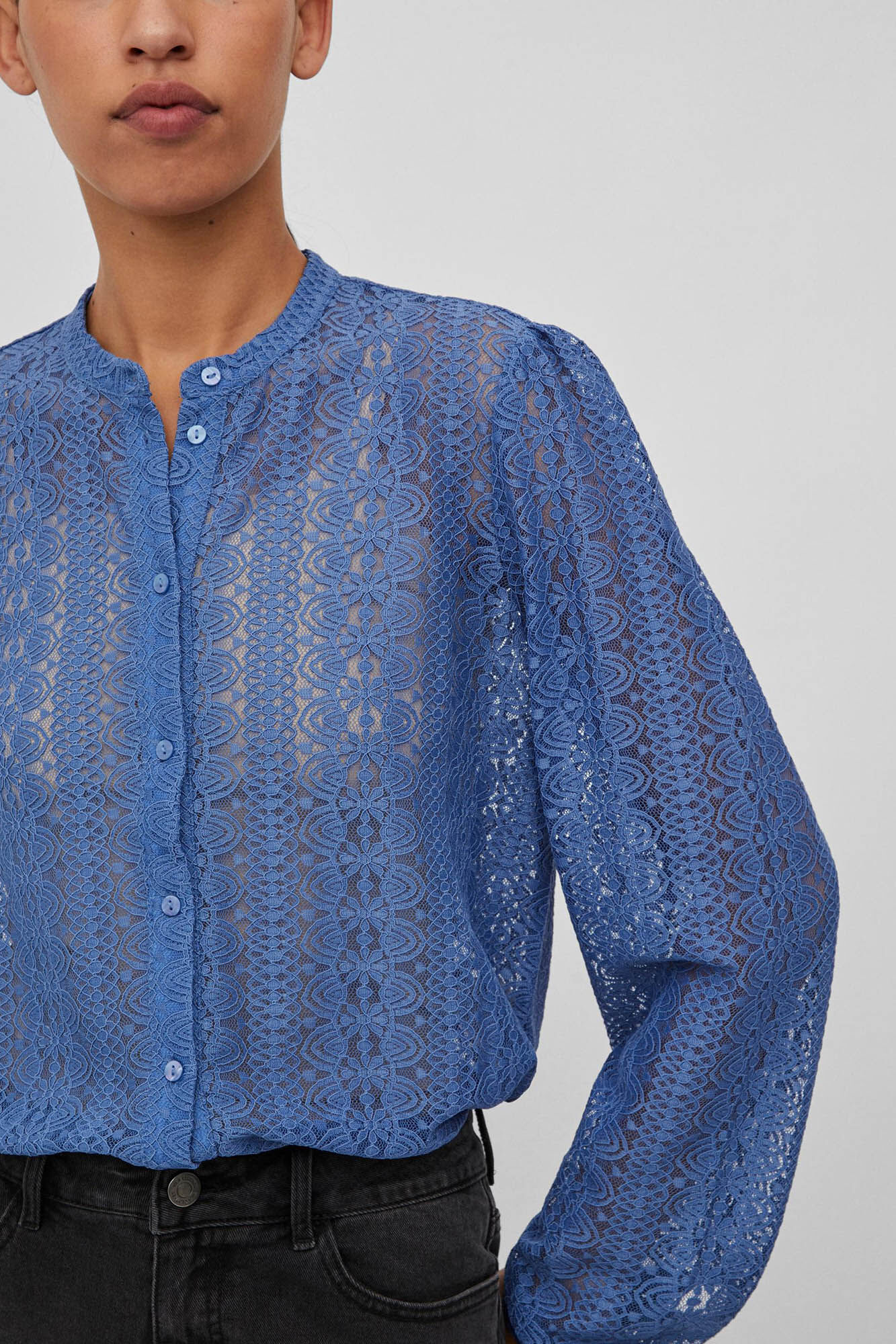 Camisa de renda - Azul