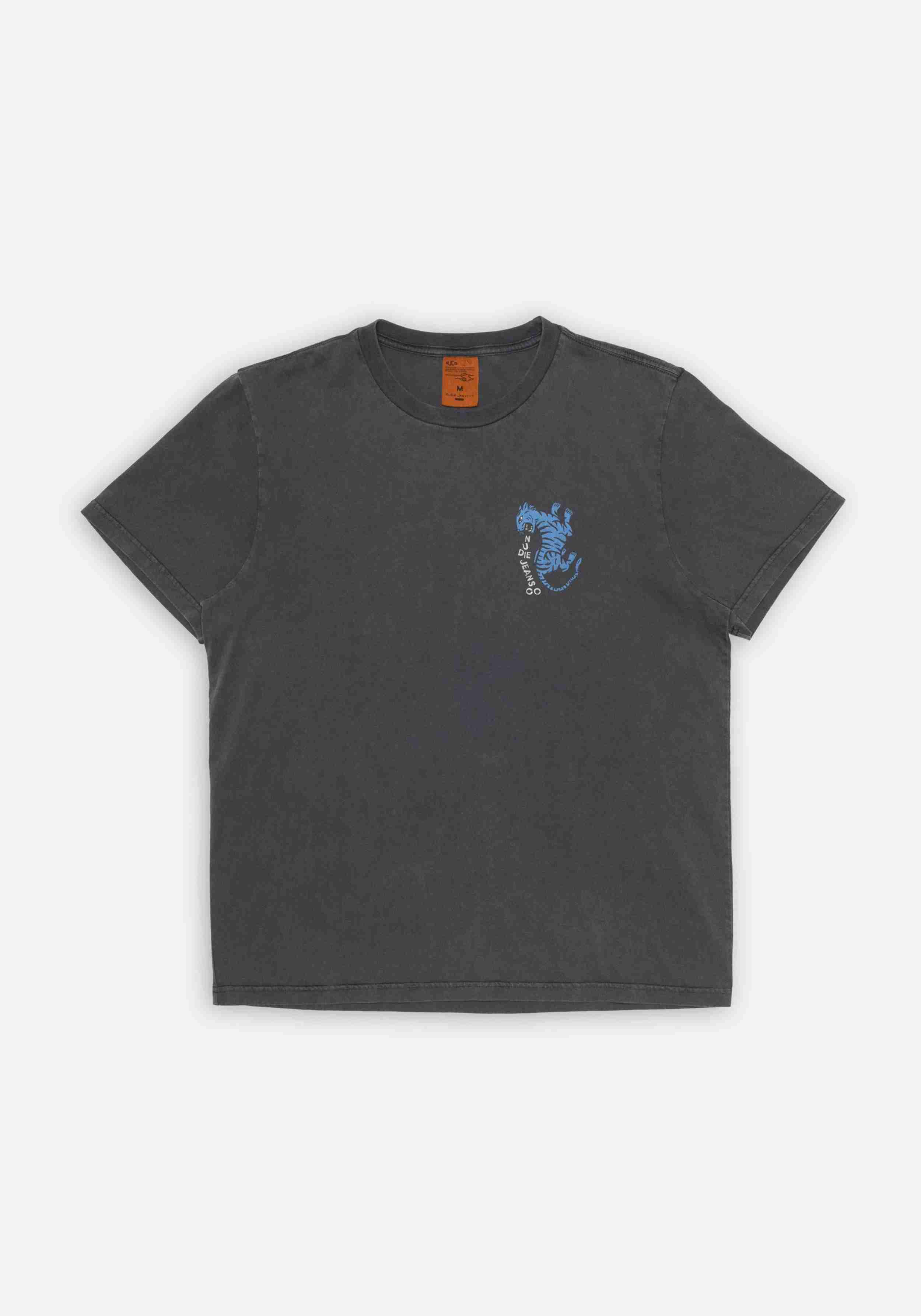Nudie Jeans T-Shirt Roy Wrong Place Antracite