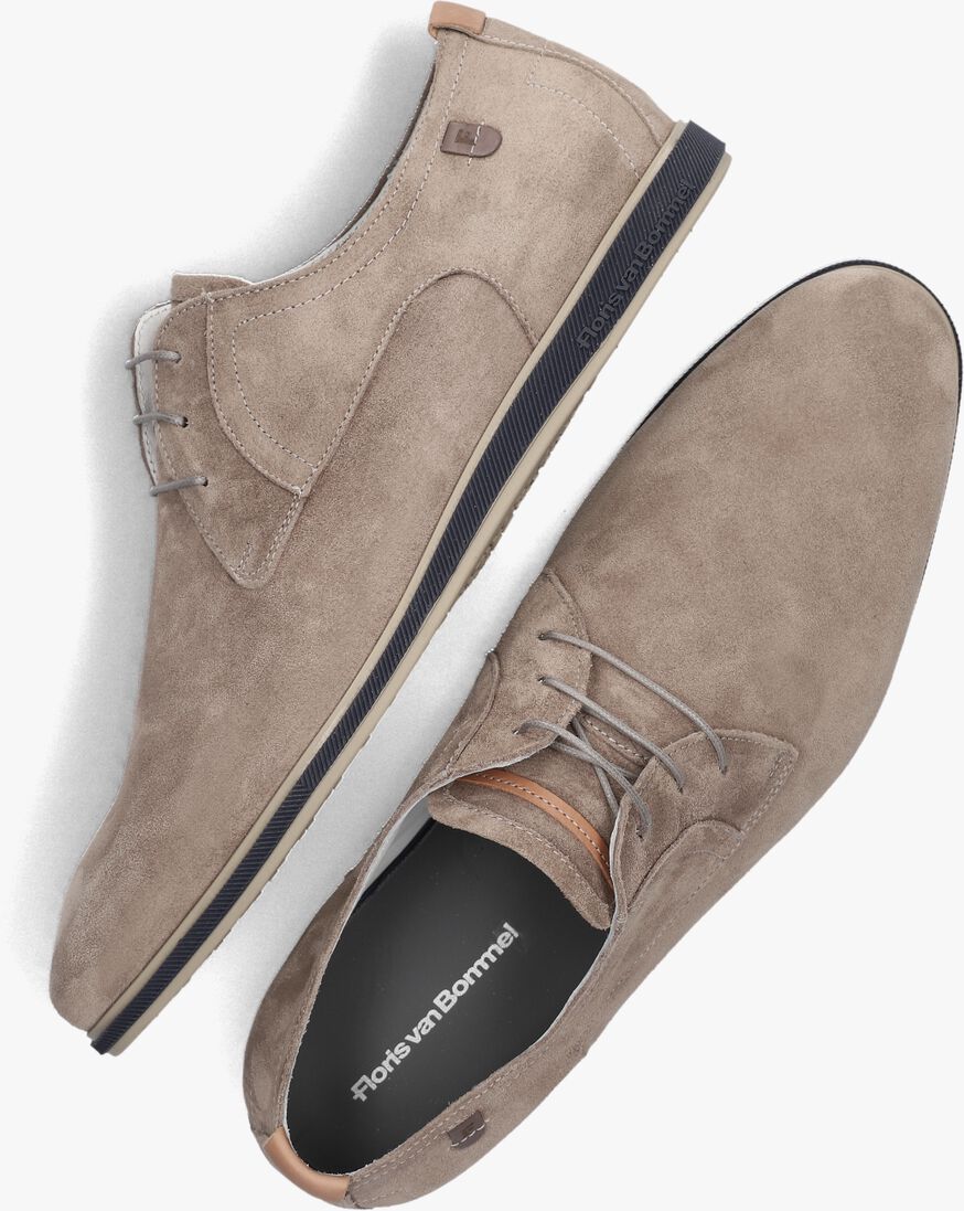 FLORIS VAN BOMMEL taupe floris van bommel veterschoenen sfm-30220
