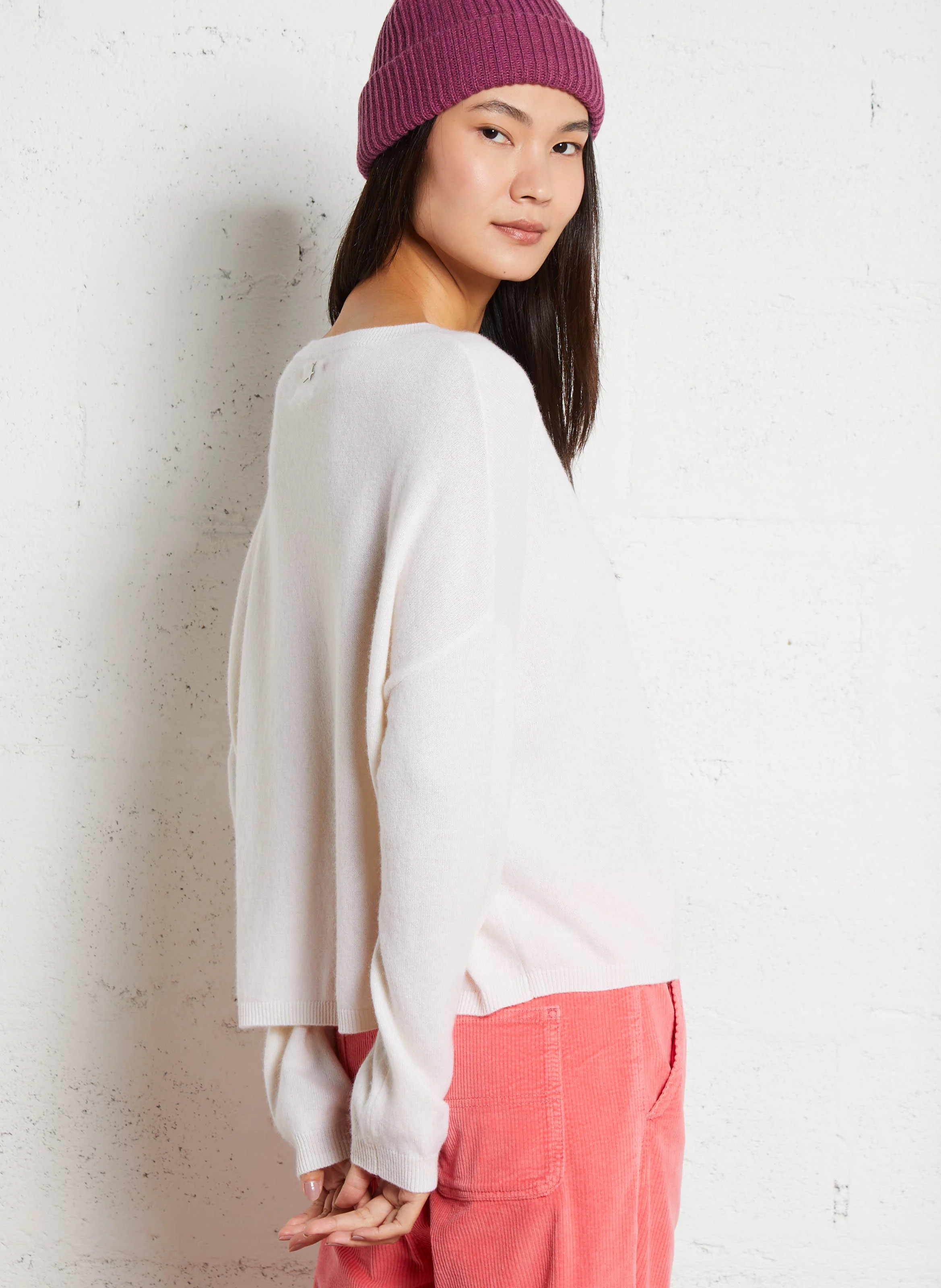 MONA - Pull col bateau en cachemire | Blanc