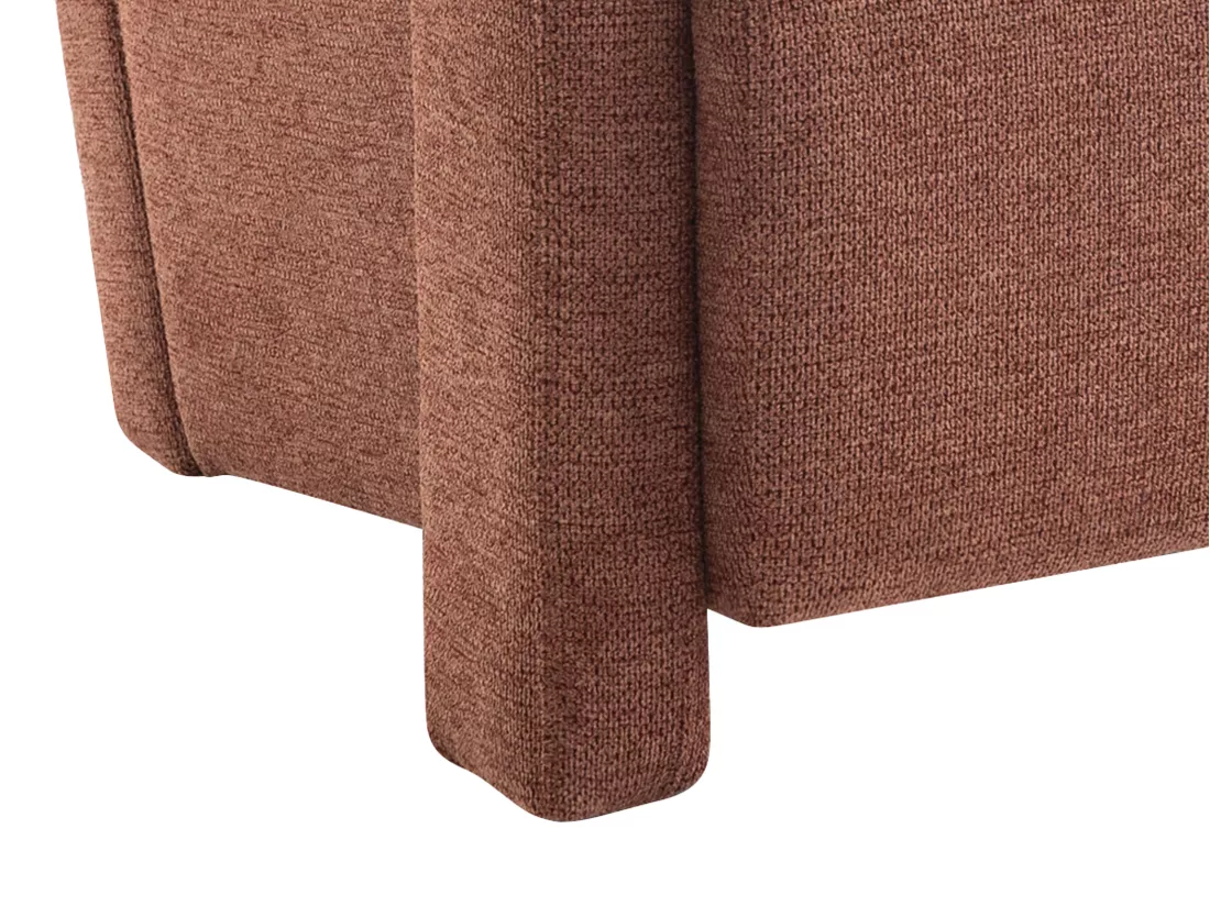 Fauteuil en tissu texturé terracotta ISPARTA