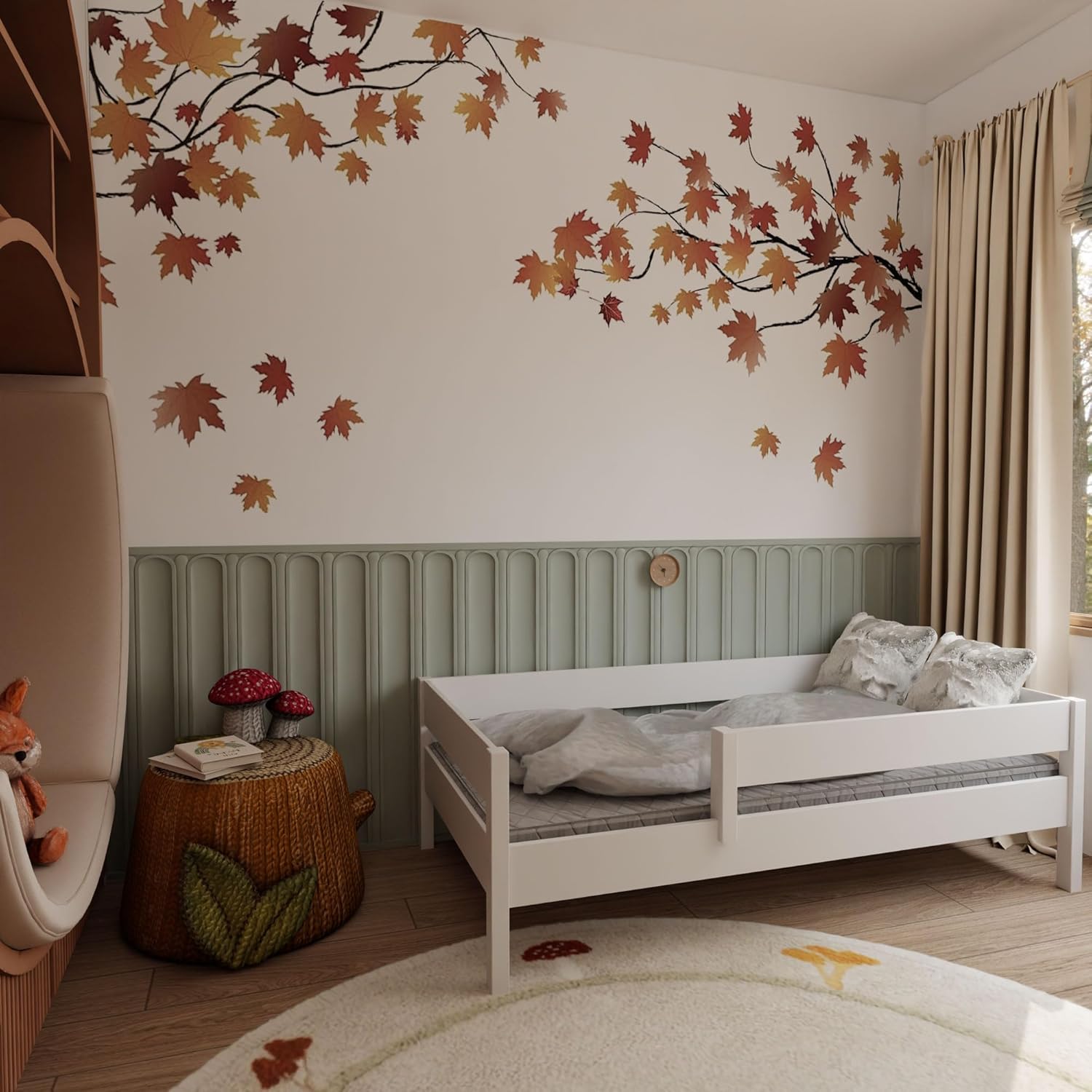 Kinderbett weiß 160x80 cm I stabiles Bett für Kinder und Kleinkinder +1,5 Jahre I ohne Matratze I ohne Schublade Kinder Betten für Mädchen & Jungen, Bett Holz, Bettgestell