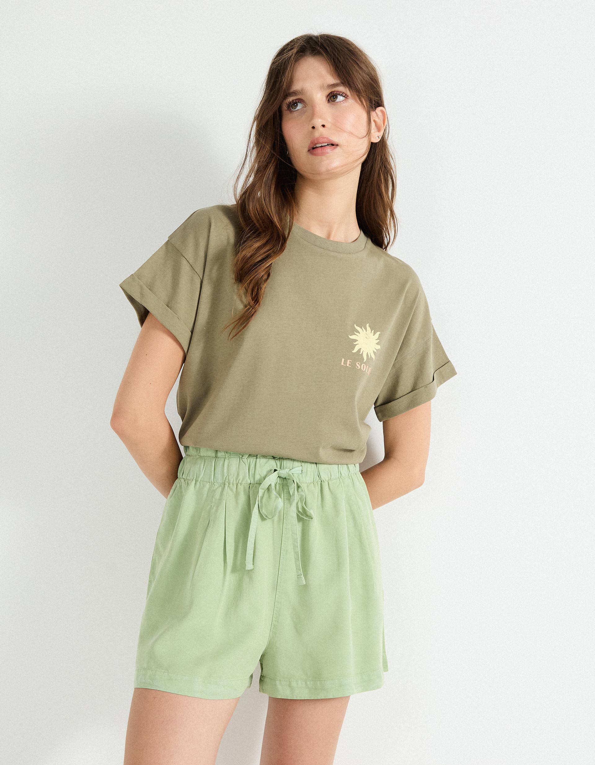T-shirt Print, Mulher, Verde Escuro