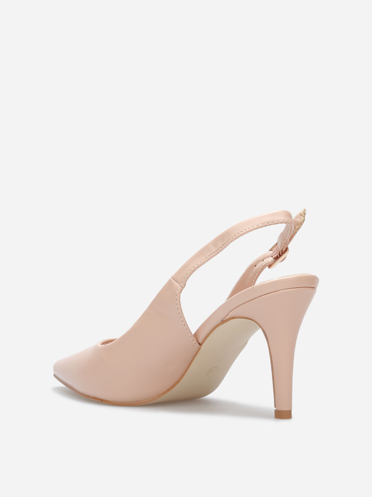 Escarpins slingback à bout pointu- Nude