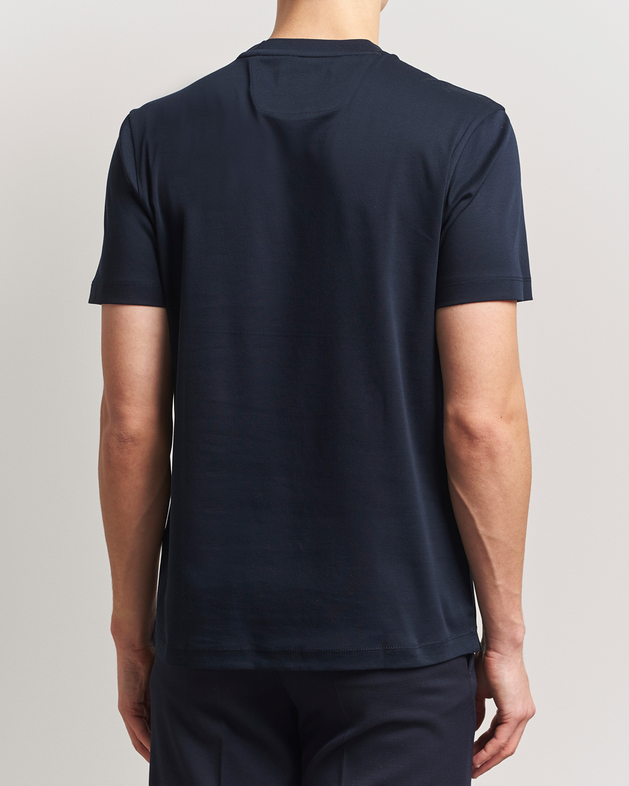 BOSS CAMEL Tesar Cotton Knitted T-Shirt Dark Blue
