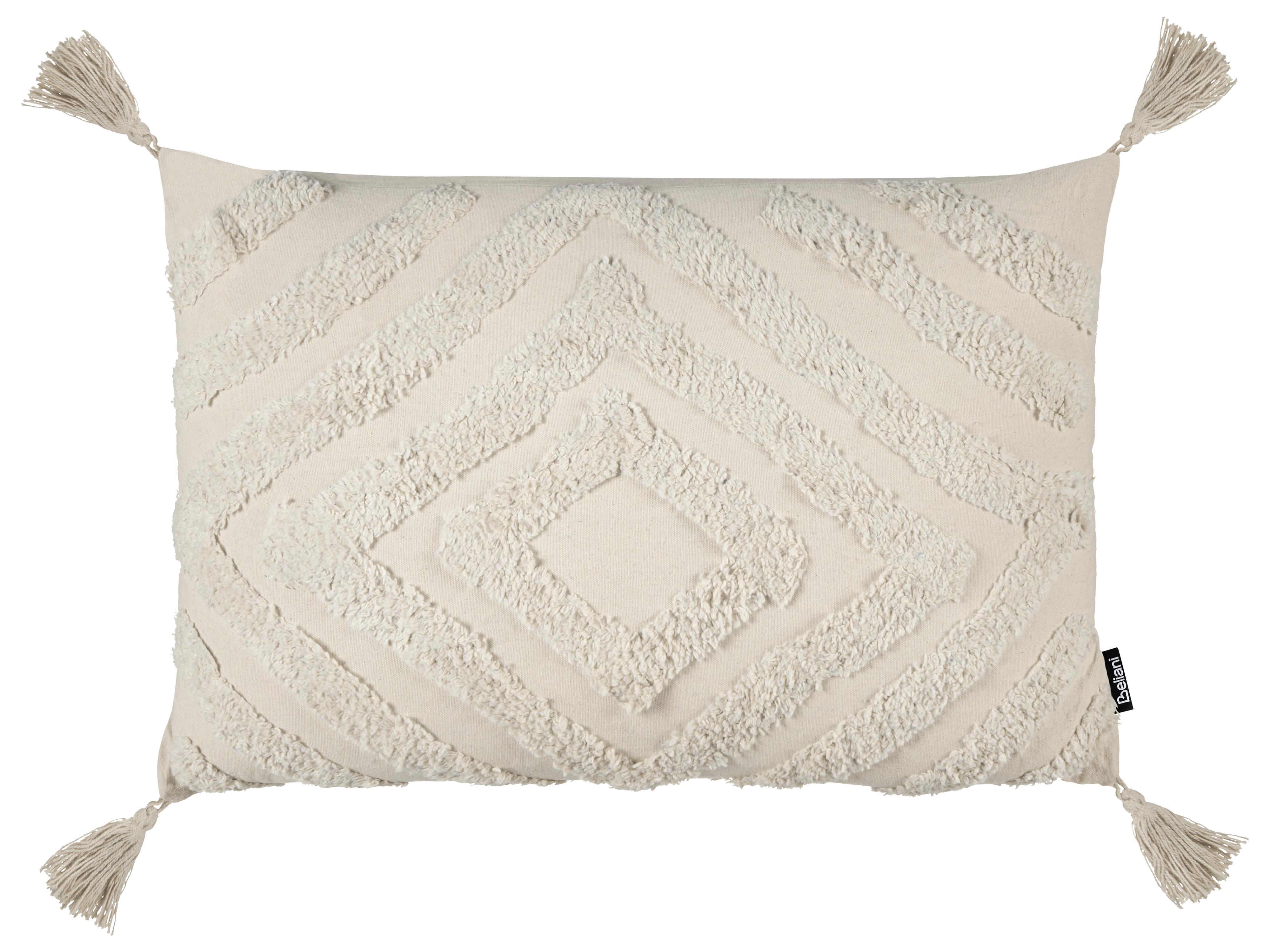 Set van 2 sierkussens CRATAEGUS Katoen 40 x 60 cm Lichtbeige geometrisch patroon