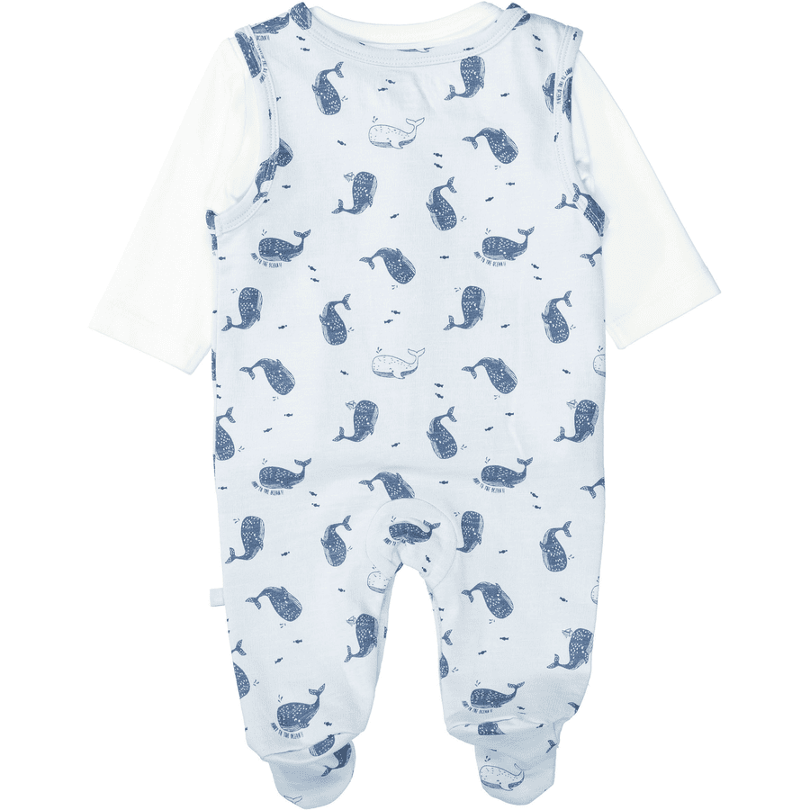 STACCATO Strampler+Shirt sea blue gemustert