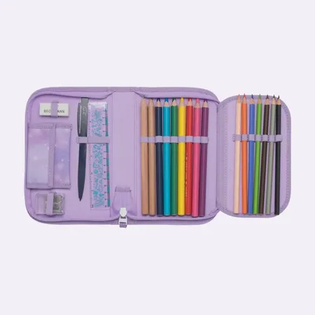 Beckmann Einfache Federmappe mit Inhalt, Candy